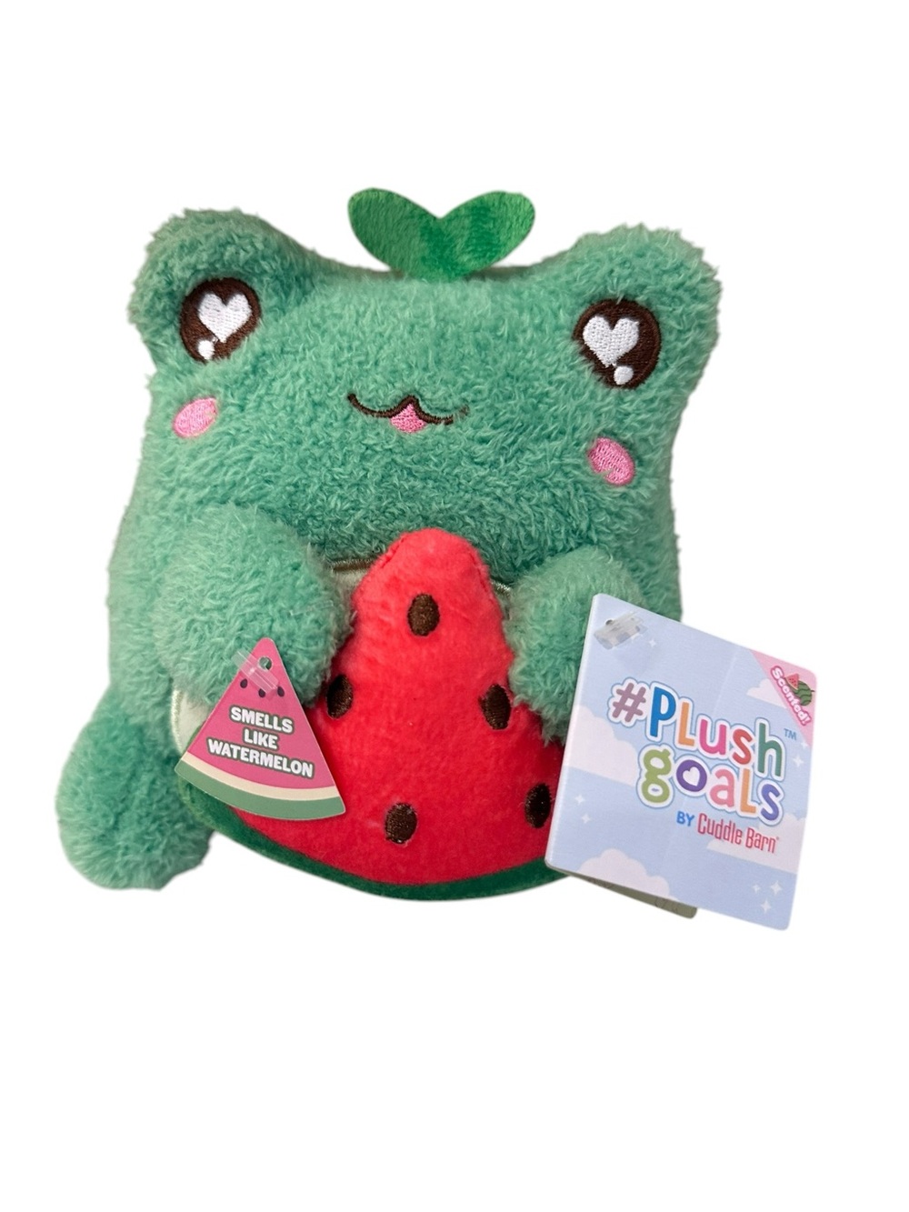 Cuddle Barn Watermelon Scent Wawa the Froggie Plush #Plush Goals Kawaii 7” NWT